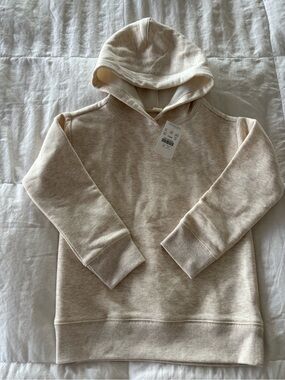 crewcuts Girls XS oatmeal beige Pullover Hoodie  Kids Long Sleeve Solid Casual